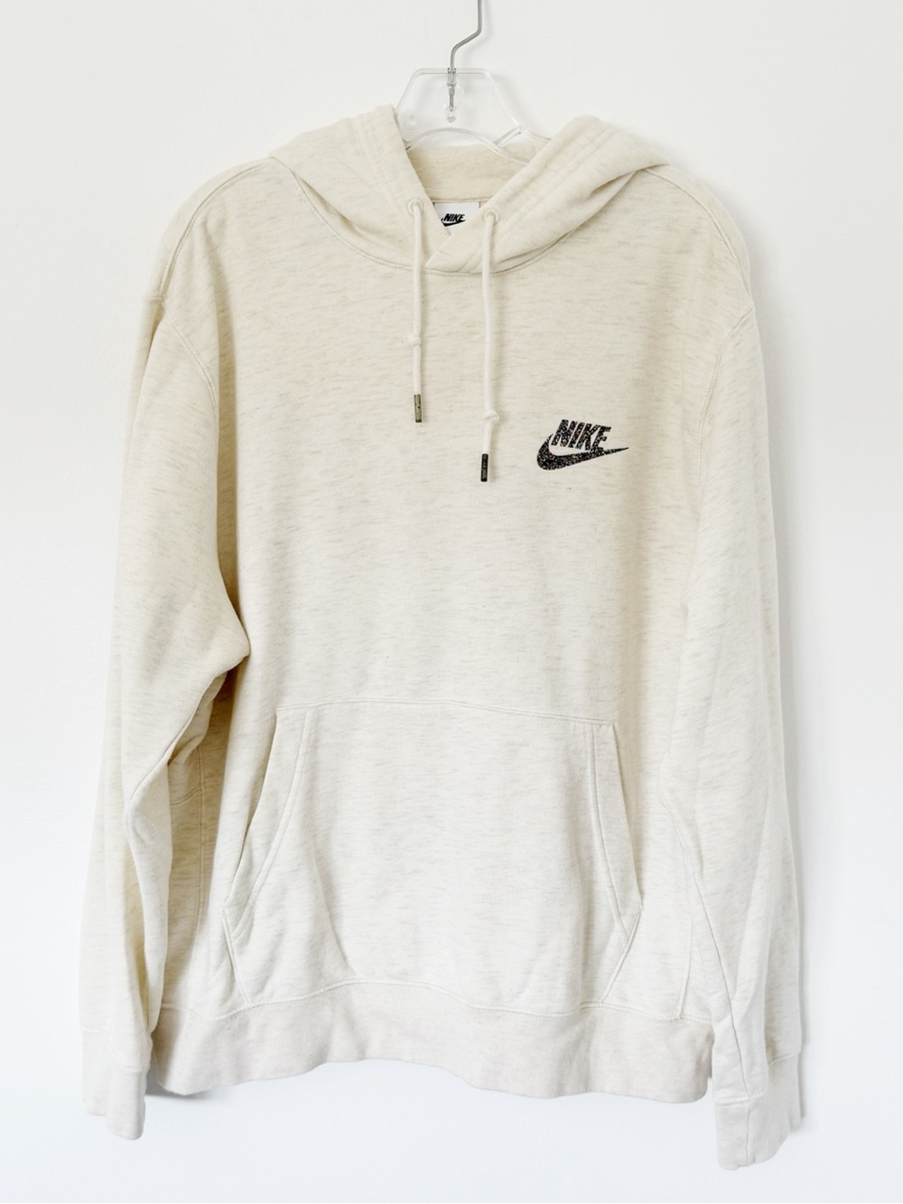 Oatmeal Nike Hoodie Sweatshirt Large